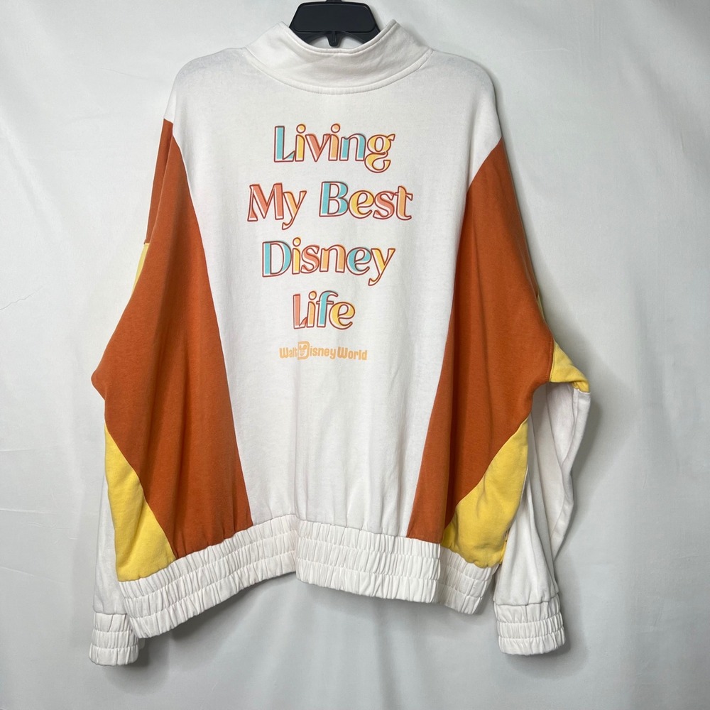 Disney Quarter Zip Sweatshirt 3X Castle "Living My Best Disney Life" Retro Soft